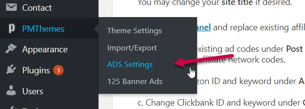 go to ad settings