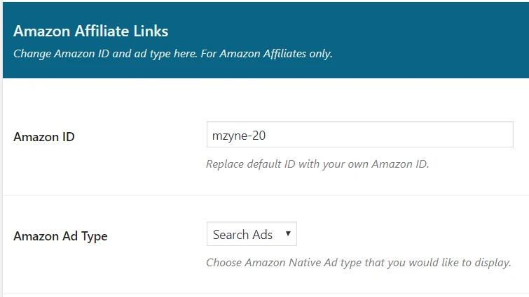 Amazon affiliate links